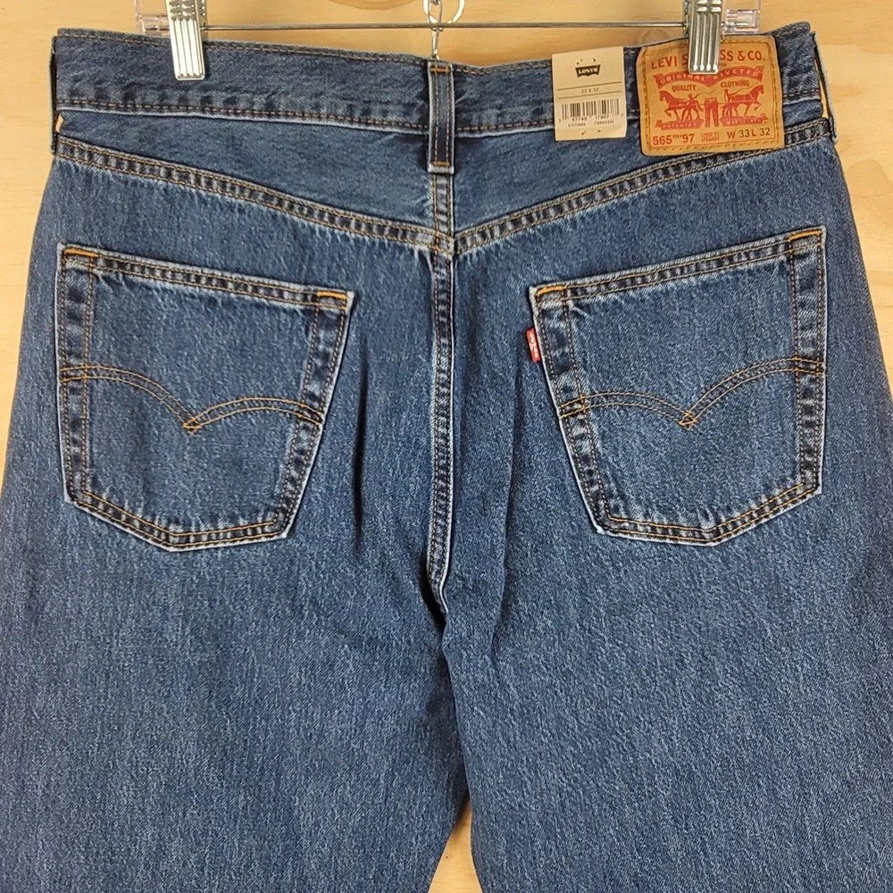 Levi's 565 '97 Loose Straight Jeans Mens 33x32 (Fits 33x31) Blue Denim Y2K Style